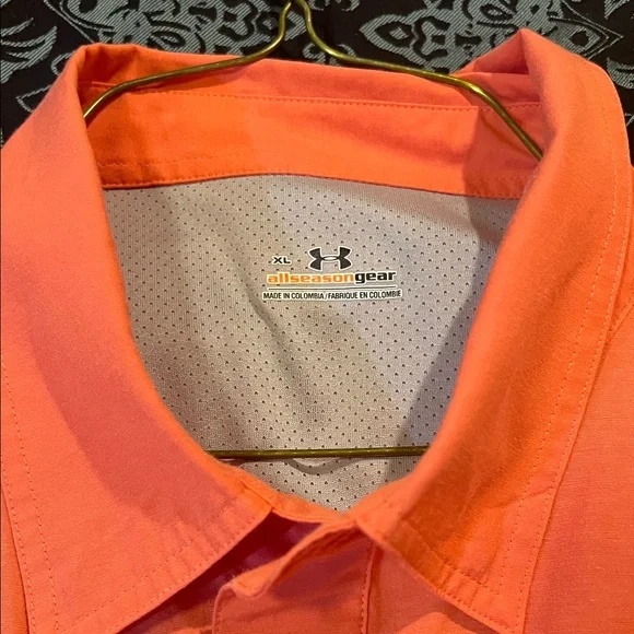 Under Armour Men's Vibrant Orange Button Down Shirt - Picture 7 of 9